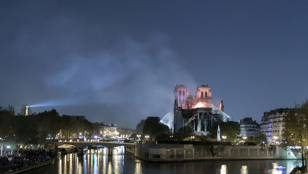 Notre-Dame cathedral on fire