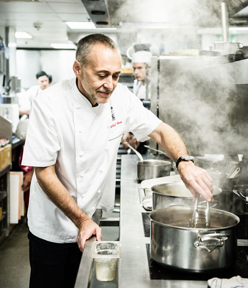 Michel Roux Jr in the kitchens of Le Gavroche