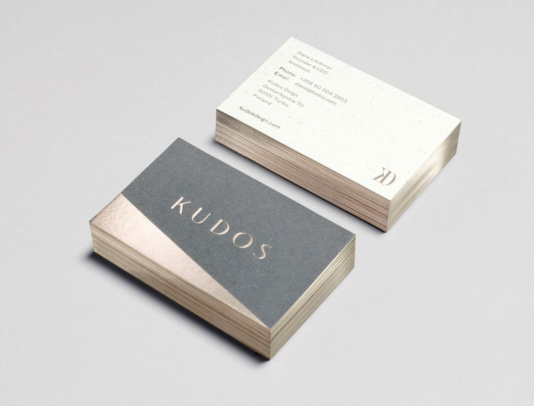 Stationery to reflect the same level of quality materials and finishes as Kudos's design aesthetic.