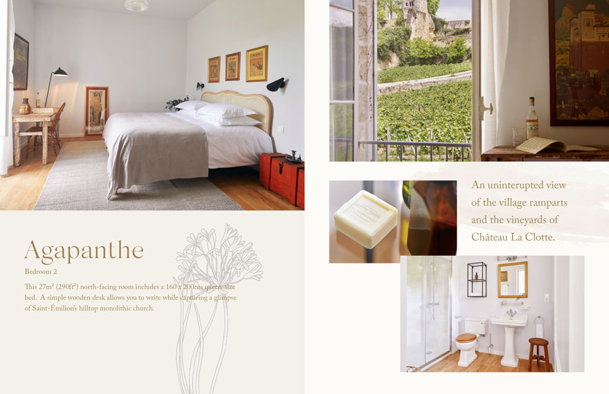 Visual of pages from the house brochure - agapantha bedroom