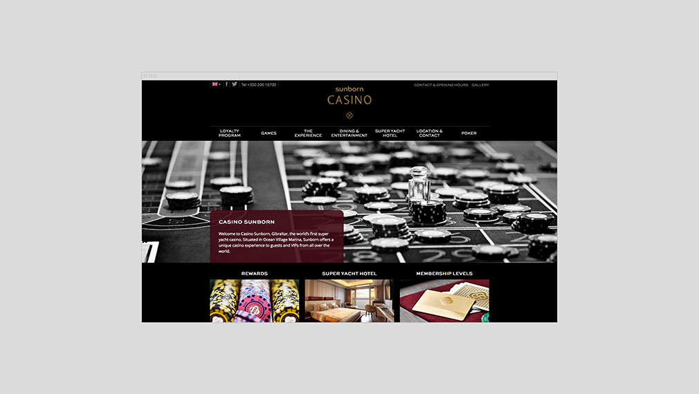 Casino website design for Sunborn Casino