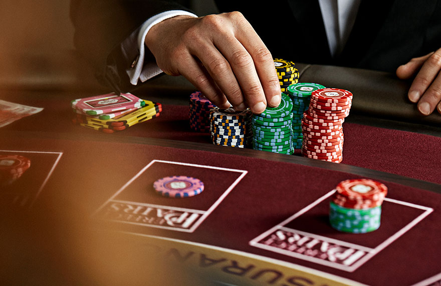Lifestyle photography of branded gambling chips