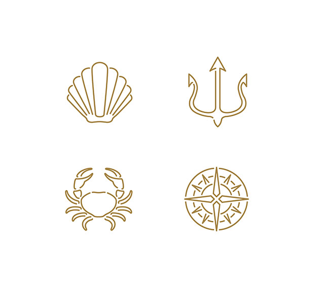Nautical themed brand icons used on the gambling chips