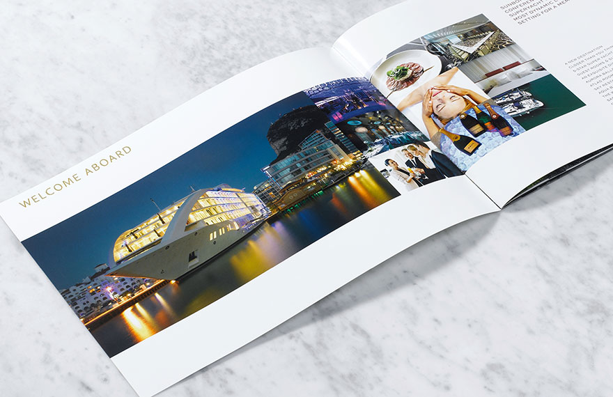 Hotel brochure page details for Sunborn Yacht Hotels