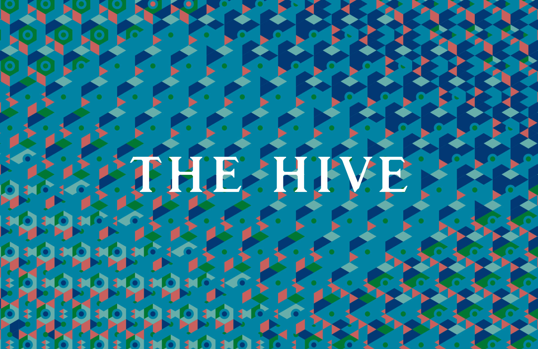 Geometric pattern design and branding for hospitality and hotels event The Hive