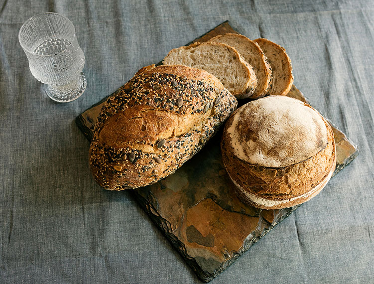 Food photography of freshly baked bread
