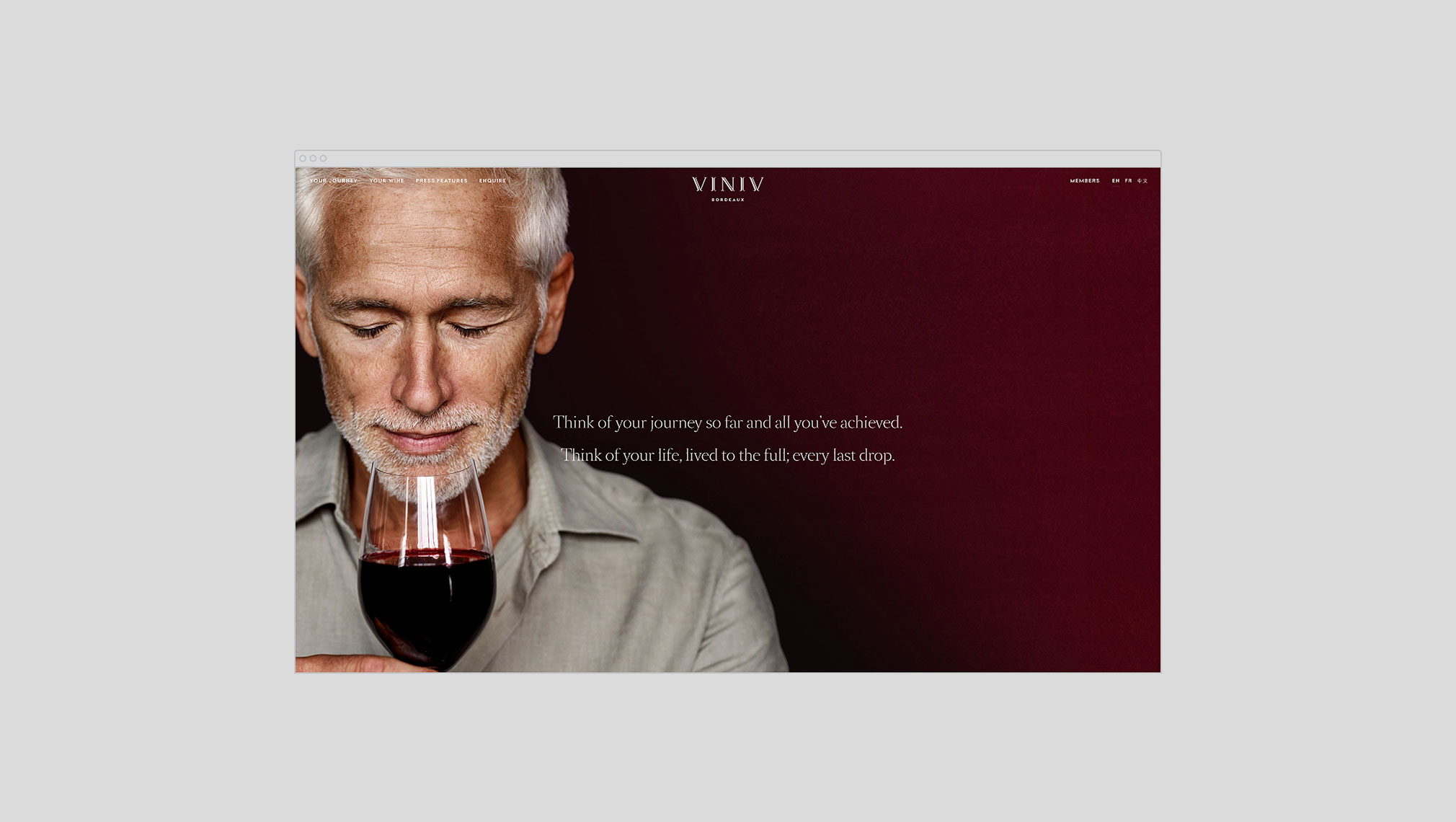 Website design for lifestyle brand Viniv Bordeaux