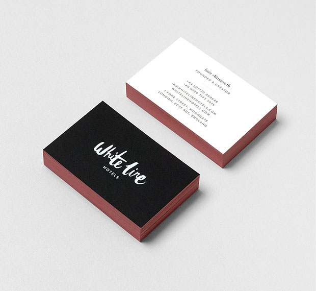 Luxury business cards for White Line Hotels