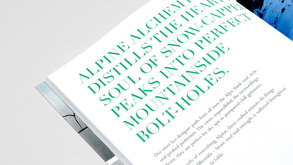Typography design from The Aficionados travel magazine