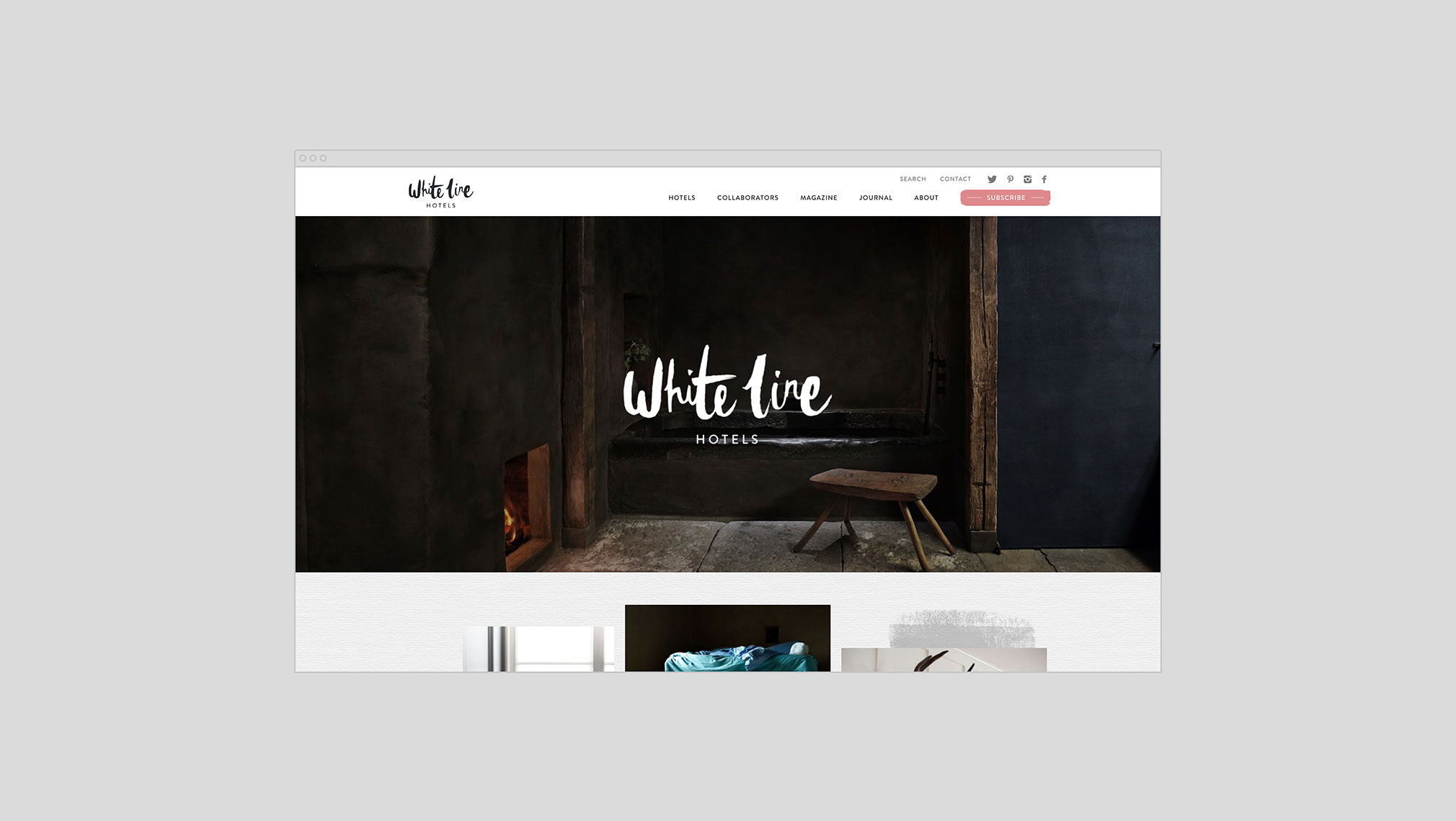 Luxury travel website design for White Line Hotels
